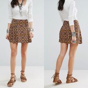 Free People Lovers Lane Printed Mini Skirt Size 2
